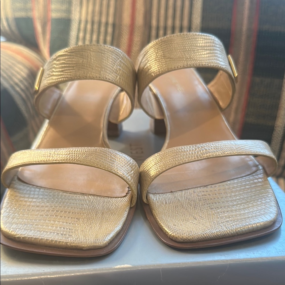 Nine West Gold Sandals Modern Minimalist Design